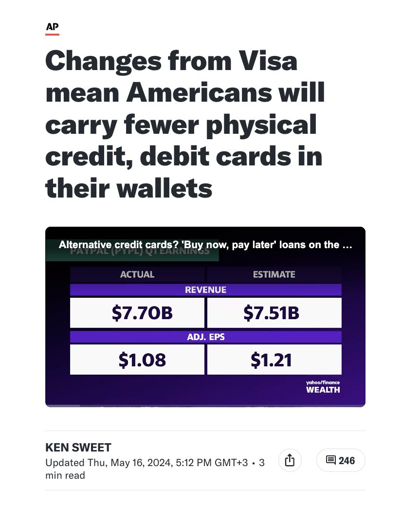 Visa announces changes that will condense all your payments from all accounts into one card, and eventually make the 16 digit card number obsolete. This is just another stepping stone on the way to #CBDC Diversify some of your financial life into other jurisdictions while you