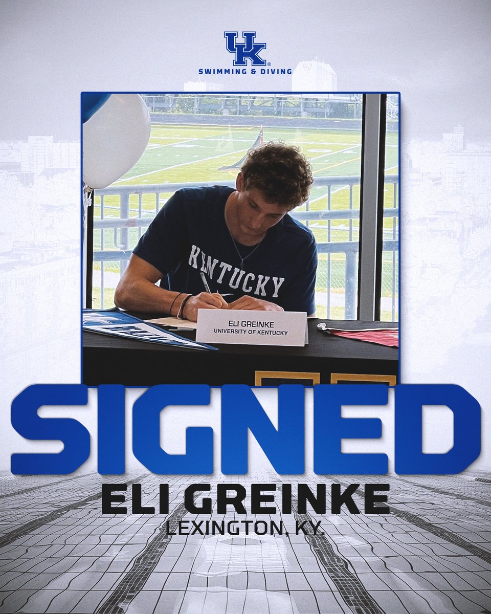 Eli Greinke is staying home! ✍️ 🔵 2024 KY LSC SYC State Champion 200 Breast 🔵2024 KHSAA State Runner-Up in the 100 breast 🔵 All-American Consideration #WeAreUK 🔵😼