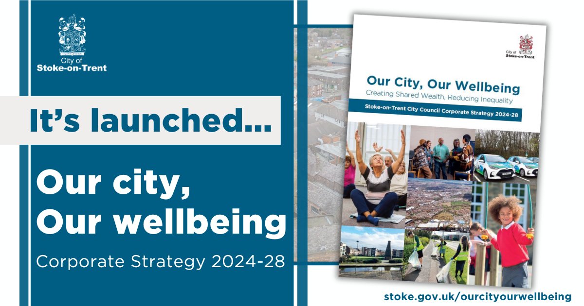 We've launched our new Corporate Strategy to help improve the lives of residents, tackle inequality, share wealth & support a better standard of living.

Our key themes are:
 
🩷HEALTHIER 🩷 WEALTHIER  🩷 SAFER
🩷GREENER 🩷CLEANER  🩷 FAIRER 🩷SKILLED

stoke.gov.uk/ourcityourwell…