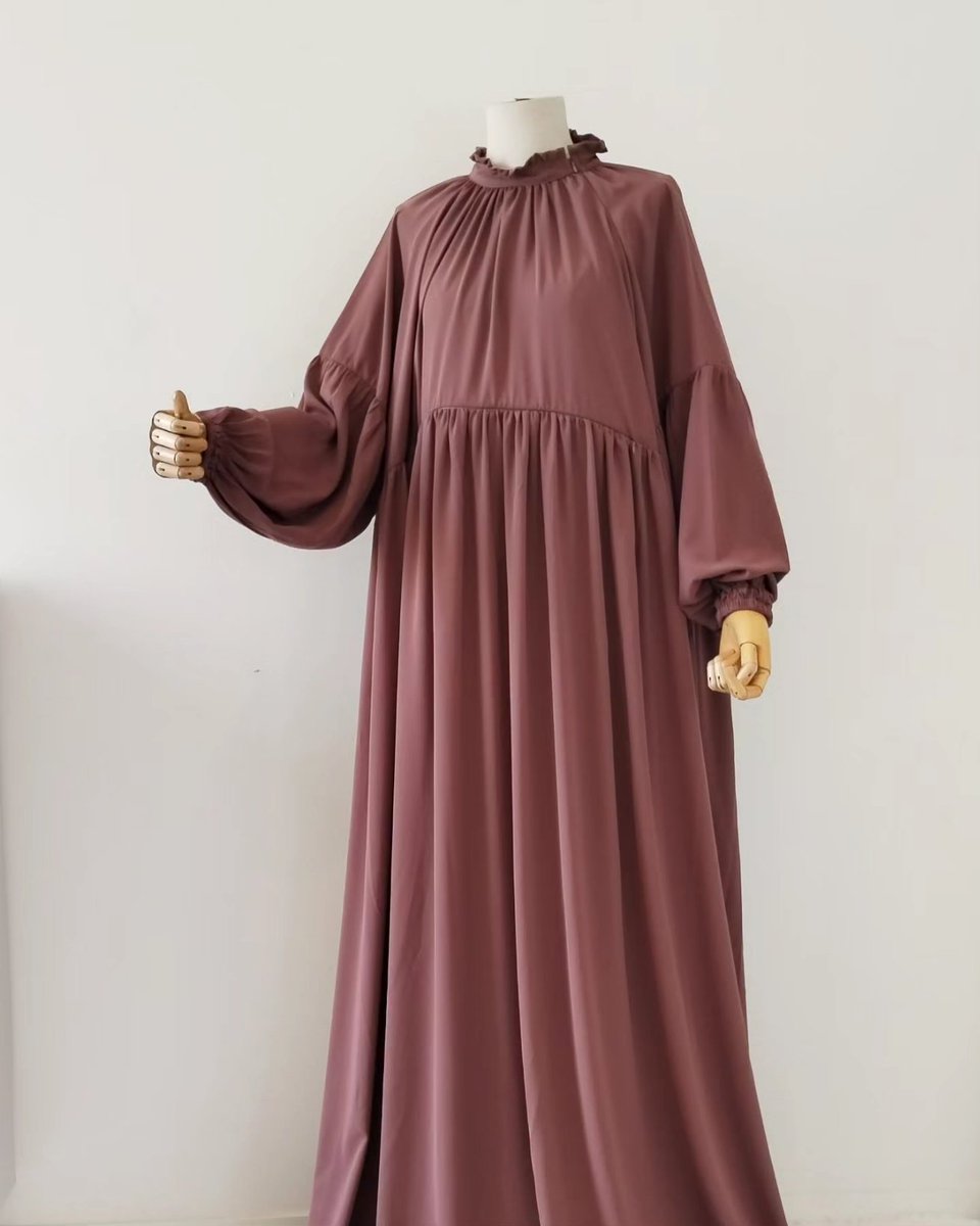 Abaya sinma taupe rosé crêpe royal