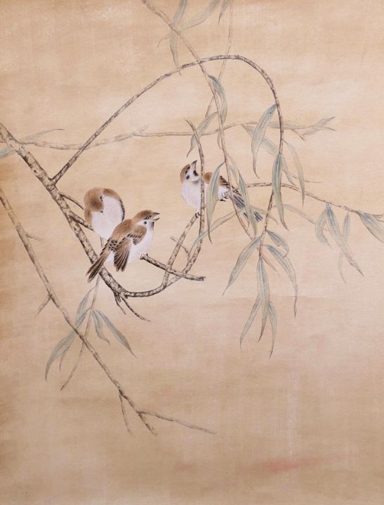 Art of the Day: 'Sparrow in Willow - sepia - no Cally'. Buy at: ArtPal.com/moldenhauer?i=…