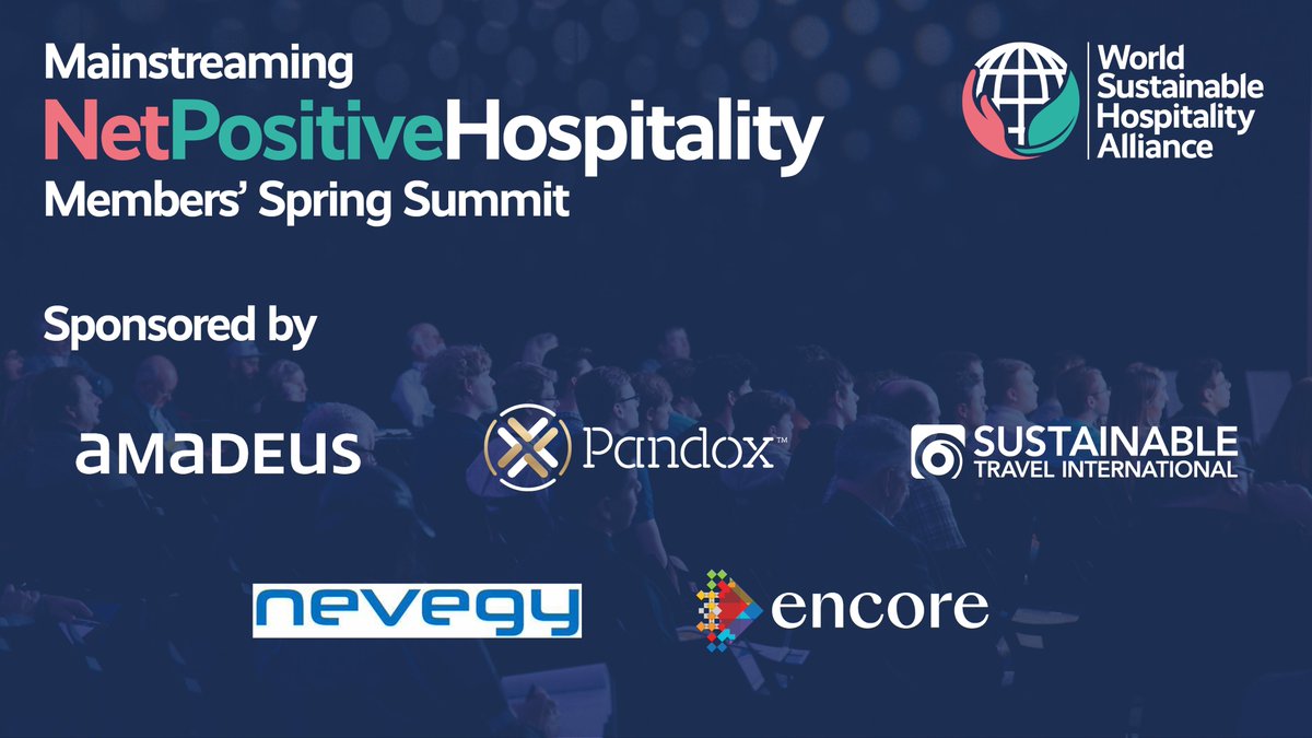 Ahead of our Spring Summit, we would like to give a big shout out to our sponsors: ➡ @AmadeusITGroup ➡ @PandoxAB ➡ @STI_travel ➡ Nevegy Thank you, also, to @EncoreGlobal_, for supporting with #sustainableevent production. sustainablehospitalityalliance.org/members-spring…