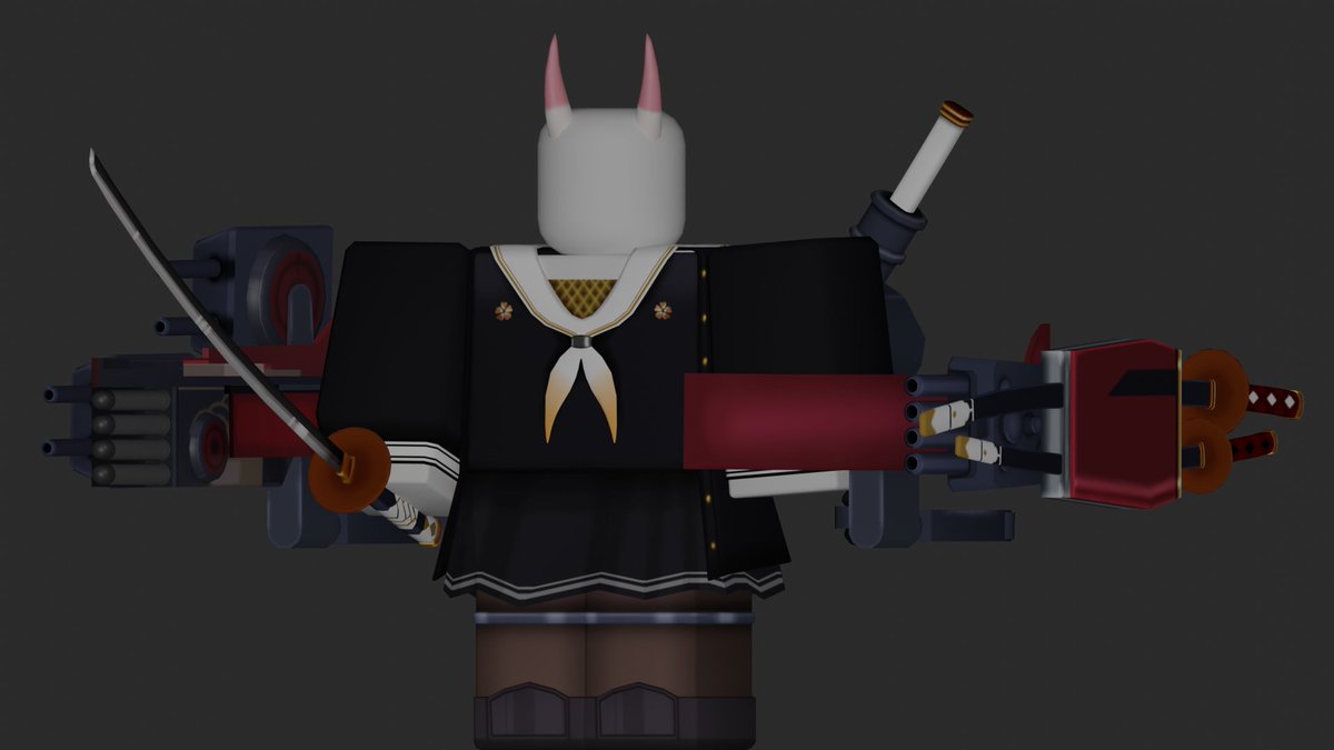 1209_Tai's tweet photo. Old Noshiro model from Azur Lane I did a while back #RobloxDev #RBXDev https://t.co/wExdscK8TC