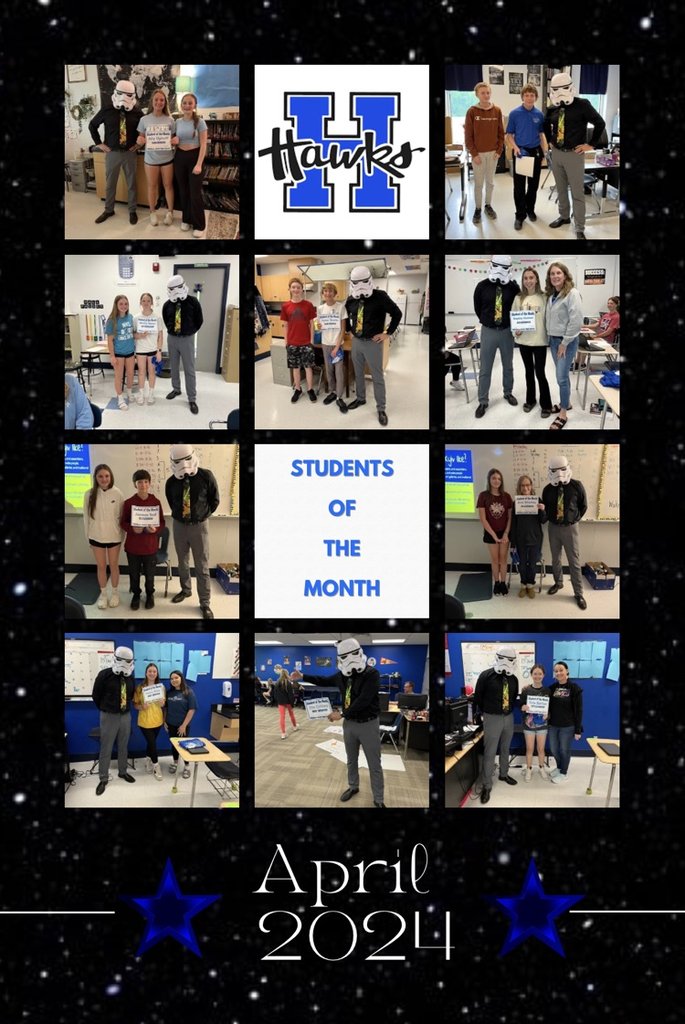 Congratulations to all of our Students of the Month for April 2024!