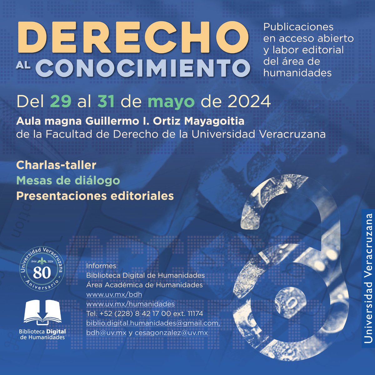 La Biblioteca Digital de Humanidades invita su evento en la Facultad de Derecho Escolarizado U.V....¡No se lo pierdan! #UniversidadVeracruzana #ArteCienciaLuz #DGAAH #HumanidadesUV #BDH #OrgulloUV #Luzio #UV_InspiraElCambio #UV_80Aniversario