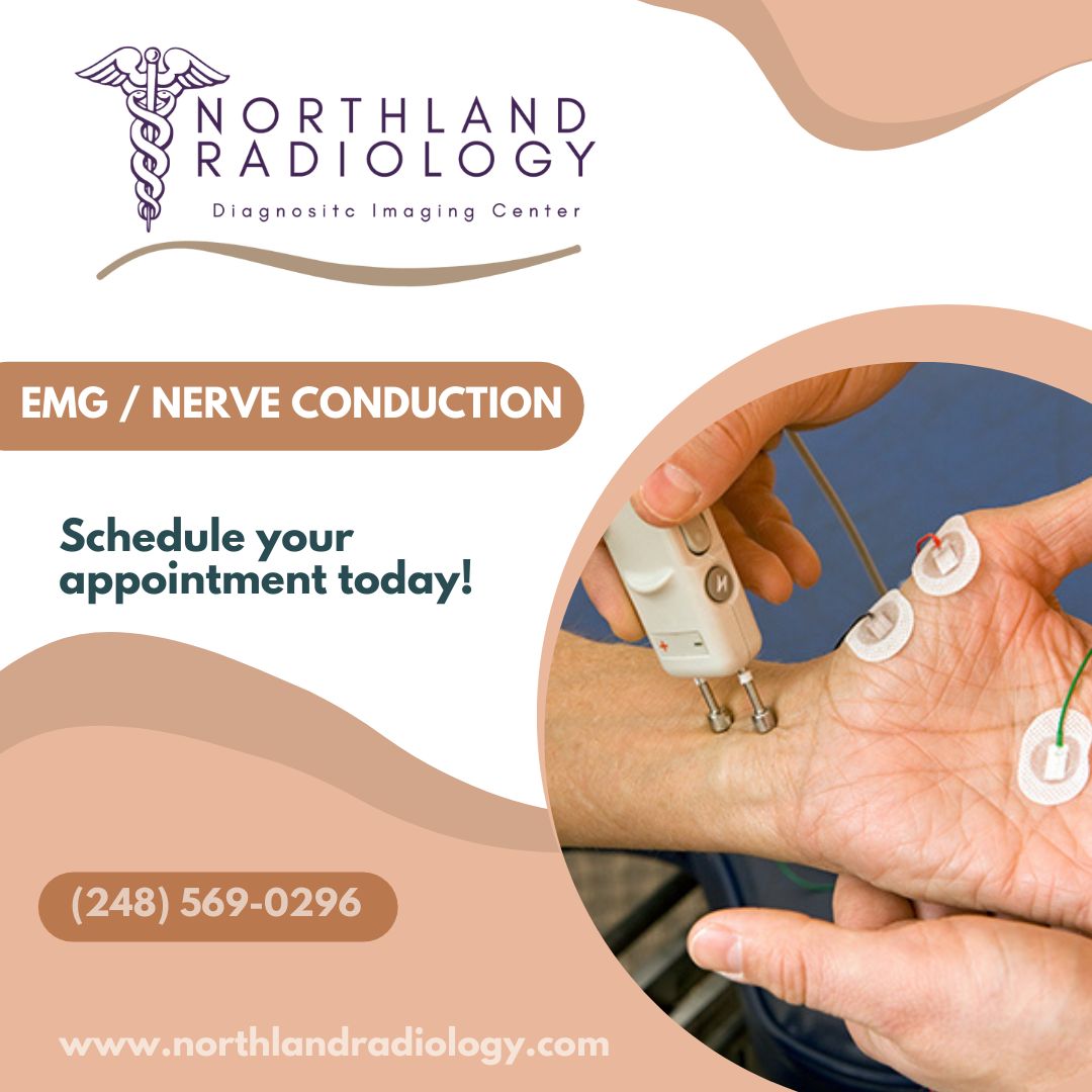 EMG is an electrodiagnostic medicine technique for evaluating and recording the electrical activity produced by skeletal muscles, which assists in diagnosing the cause of nerve and muscular pain. #nerveconduction #emg #northlandradiology