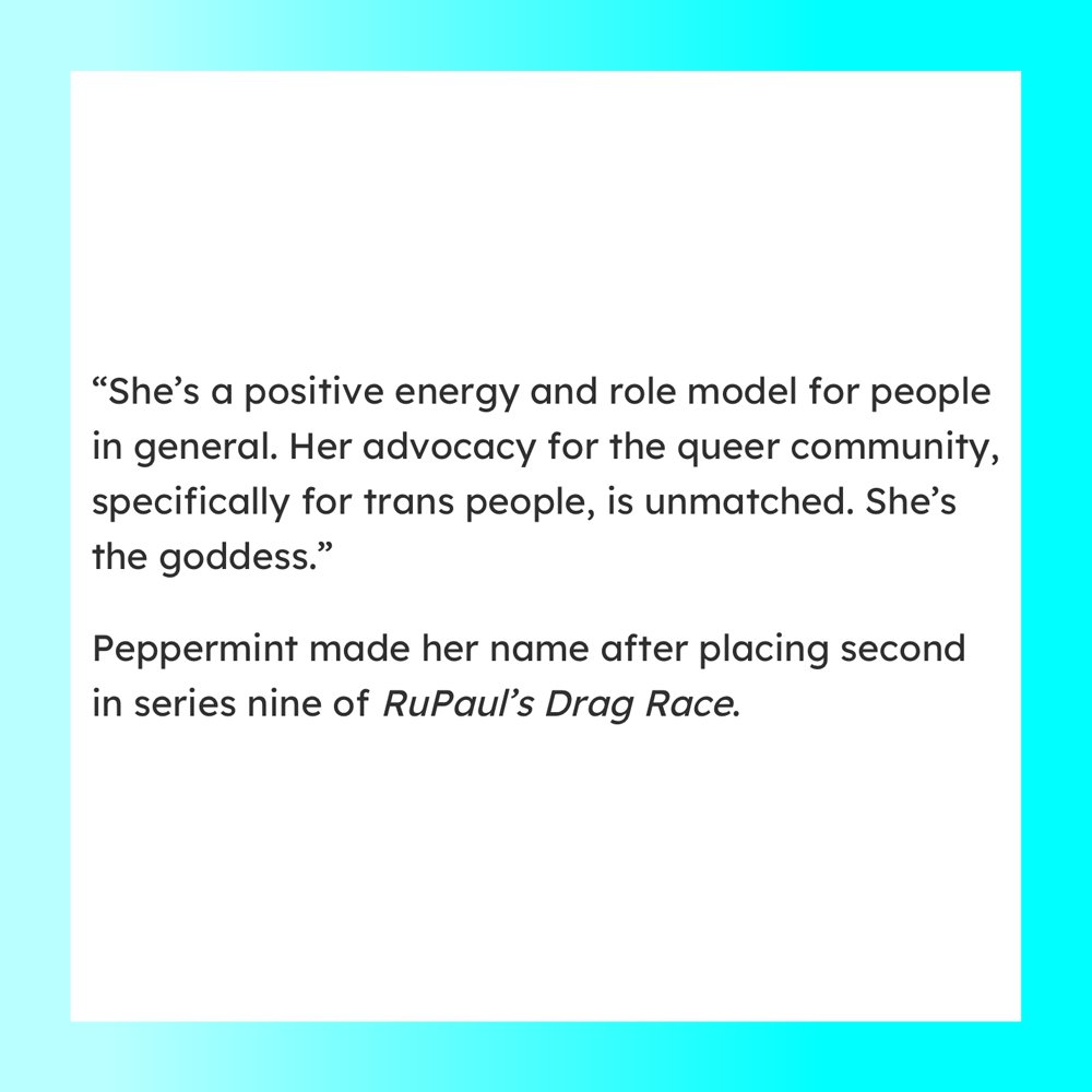 We love to see #QueensSupportingQueens! Read the full <a href="/PinkNews/">PinkNews</a> article to see who #TrinityTheTuck wants to see on a season of <a href="/RuPaulsDragRace/">RuPaul's Drag Race</a> #AllStars.
Article-&gt; bit.ly/3WEoeDU

#PEGpresents #TrinityTaylor #DragMusic #DragQueen #PEG #DragSinger