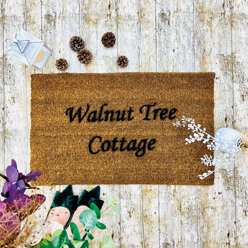 Our Luxury Modern Edge Personalised Doormat🤩 Our Doormats are made with eco-friendly latex edging, creating a traditional doormat with a modern look. 💛 #coirdoormat #personaliseddoormat #entrancematting #welcomemat #interiordesign #entrancemat