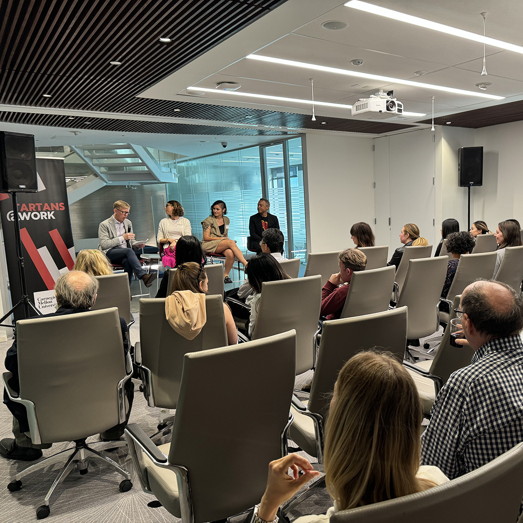 We were delighted to hear from @CarnegieMellon alumni and faculty yesterday at the Tartans@Work event! Guests heard fascinating stories exploring current trends and issues in the entertainment industry. Thanks to all who attended!