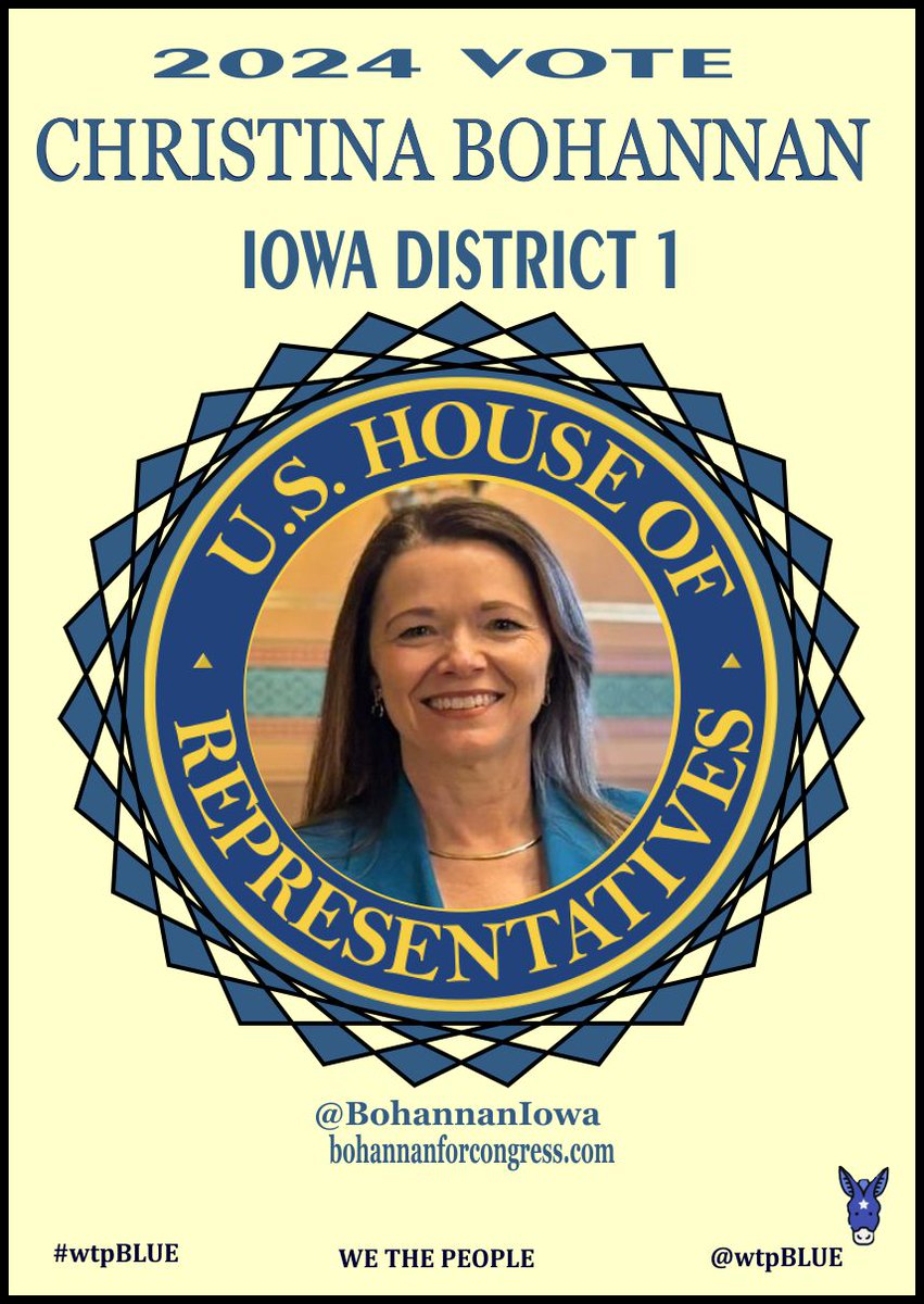 #wtpBLUE #wtpGOTV24 Hawkeye law professor,.@BohannanIowa, D-IA02, wasn't born with a silver spoon in her mouth. Hard work & dedication have earned her the right to fight. She has 2 primary goals: 🥊 Fight price gouging, esp pharmaceuticals 🥊 Protect Public Education 👏👏👏