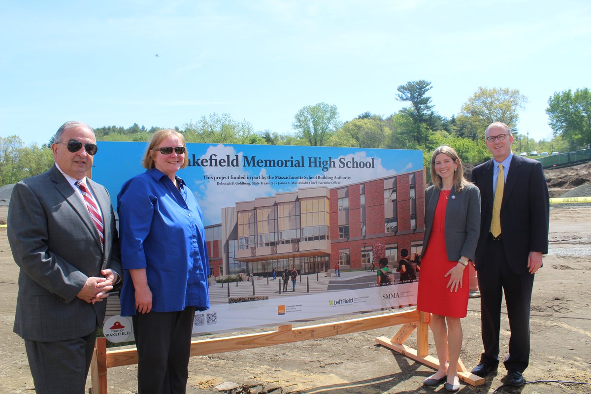The @Mass_SBA was excited to participate in a groundbreaking ceremony for the Wakefield Memorial High School this morning. This project will result in a new three-story building serving grades 9-12.
