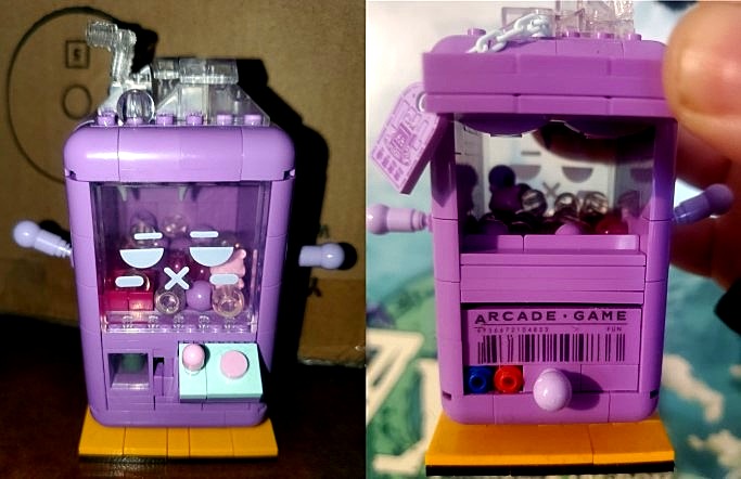 MeowthAvenger's tweet image. It is a little Ube claw machine build, I like how you can open the back. #microblocks