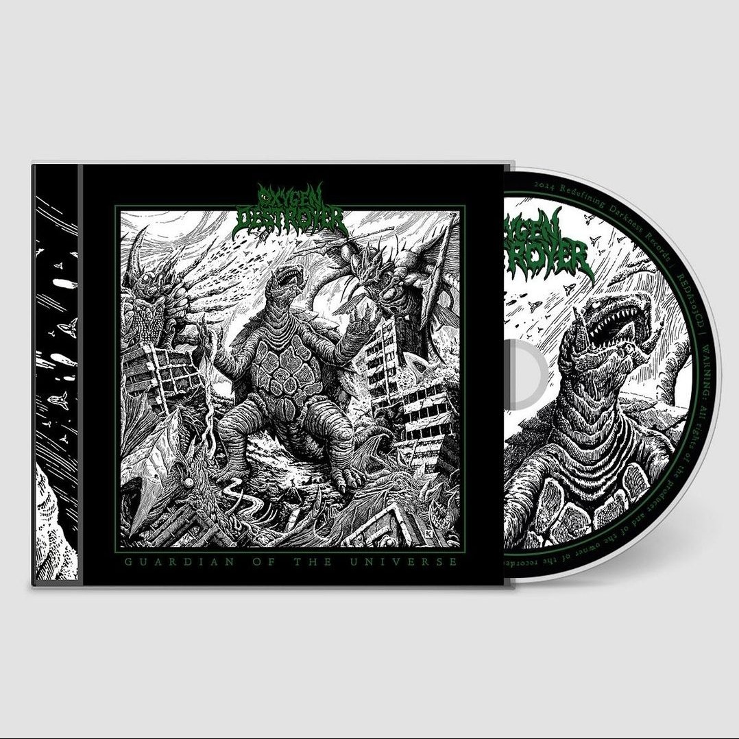 RedefiningDark's tweet image. Pre-orders for the upcoming Oxygen Destroyer album "Guardian of the Universe" are available now at redefiningdarkness.com. 
HAIL THE KAIJU! #redefiningdarkness #oxygendestroyer #preorders