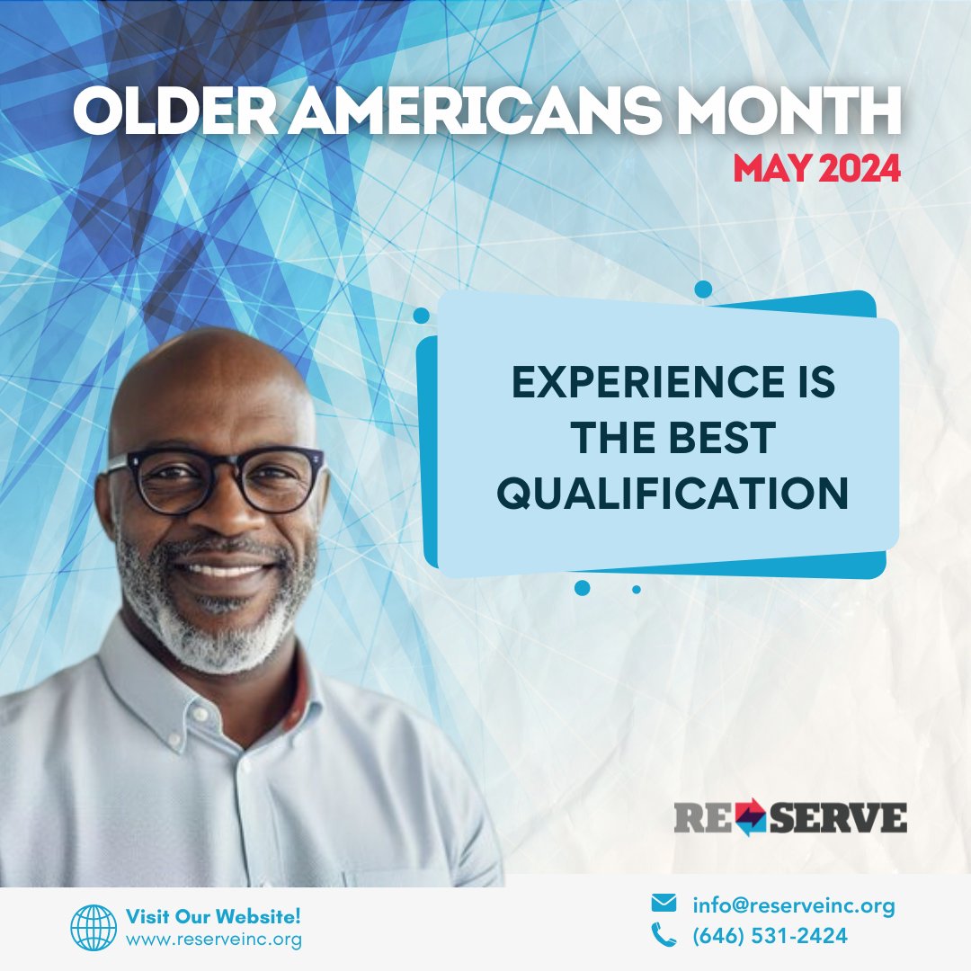 Celebrating Older Americans Month by honoring the wisdom and experience that come with age. Let's cherish the stories and lessons from our older generation. 

#OlderAmericansMonth #Wisdom #ExperienceMatters #OlderAdults #SeniorEmployment