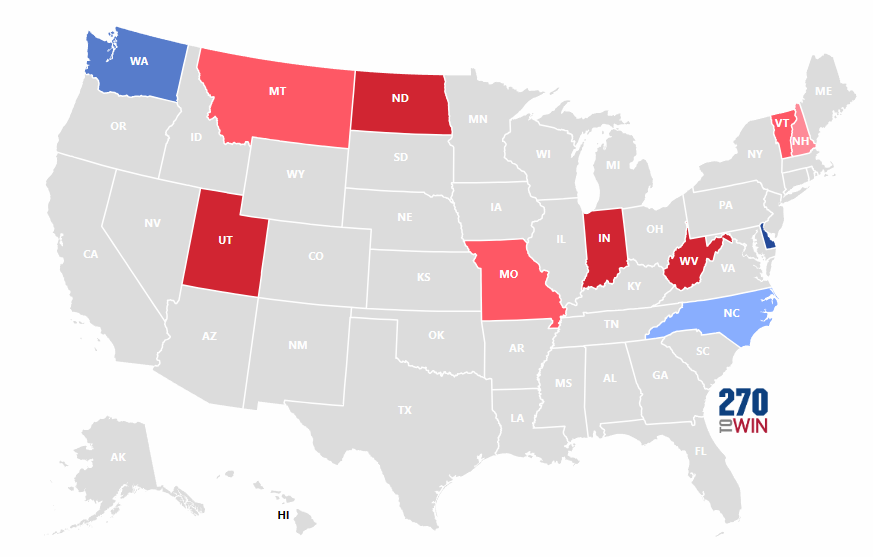 USA - Election 2024 (Projection - Governors)      

GOP: 8 (27)
DEM: 3 (23)

- 2024 (Total)

#USA #AmericaDecides #AmericaVotes #Decision2024