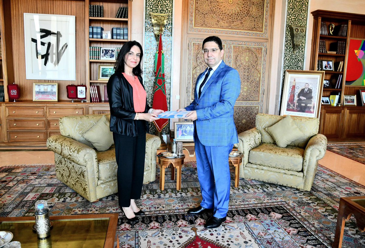 MFA Nasser Bourita received, today in Rabat, Ms. Meryem Noussairi, who presented her nomination letter as the Head of Office of UN Women in Morocco.