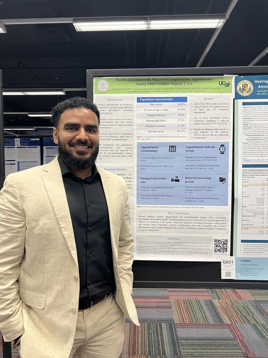 Nicole T. Jiam, MD (@nicolejiam) on Twitter photo Amritpal Singh (<a href="/amritpal_10/">Amrit Singh</a>) led this important study elucidating #systemic and #sociodemographic factors associated with missed #cochlearimplant appts. Swing by today (G031) to learn about interventions to improve patient access! #2024COSM <a href="/__COSM/">COSM</a> <a href="/UCSF_OHNS/">UCSF Otolaryngology | Head and Neck Surgery</a> Amritpal Singh (<a href="/amritpal_10/">Amrit Singh</a>) led this important study elucidating #systemic and #sociodemographic factors associated with missed #cochlearimplant appts. Swing by today (G031) to learn about interventions to improve patient access! #2024COSM <a href="/__COSM/">COSM</a> <a href="/UCSF_OHNS/">UCSF Otolaryngology | Head and Neck Surgery</a>