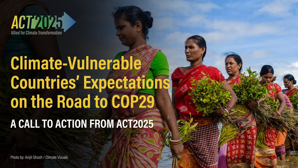 At #COP29, will the world prioritize the needs of the 3.6 billion people living in climate-vulnerable countries? #ACT2025 lays out what’s at stake and what’s needed for getting the world on track towards a low-emissions, climate-resilient future: bit.ly/3K62dGD