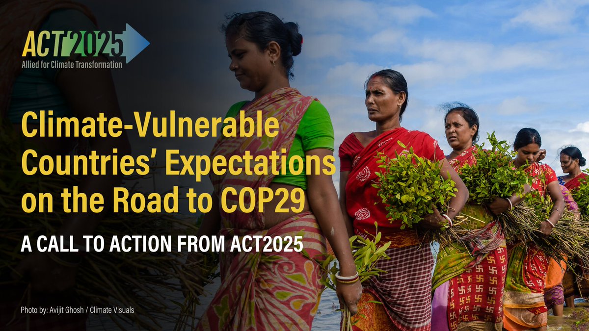 At #COP29, will the world prioritize the needs of the 3.6 billion people living in climate-vulnerable countries? 

#ACT2025 lays out what’s at stake and what’s needed for getting the world on track towards a low-emissions, climate-resilient future: bit.ly/3K62dGD