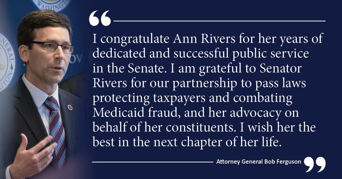 Thank you, @senator_Rivers. “Republican Sen. Ann Rivers will not seek another term in state Senate,” via @thecolumbian: columbian.com/news/2024/apr/… #waleg