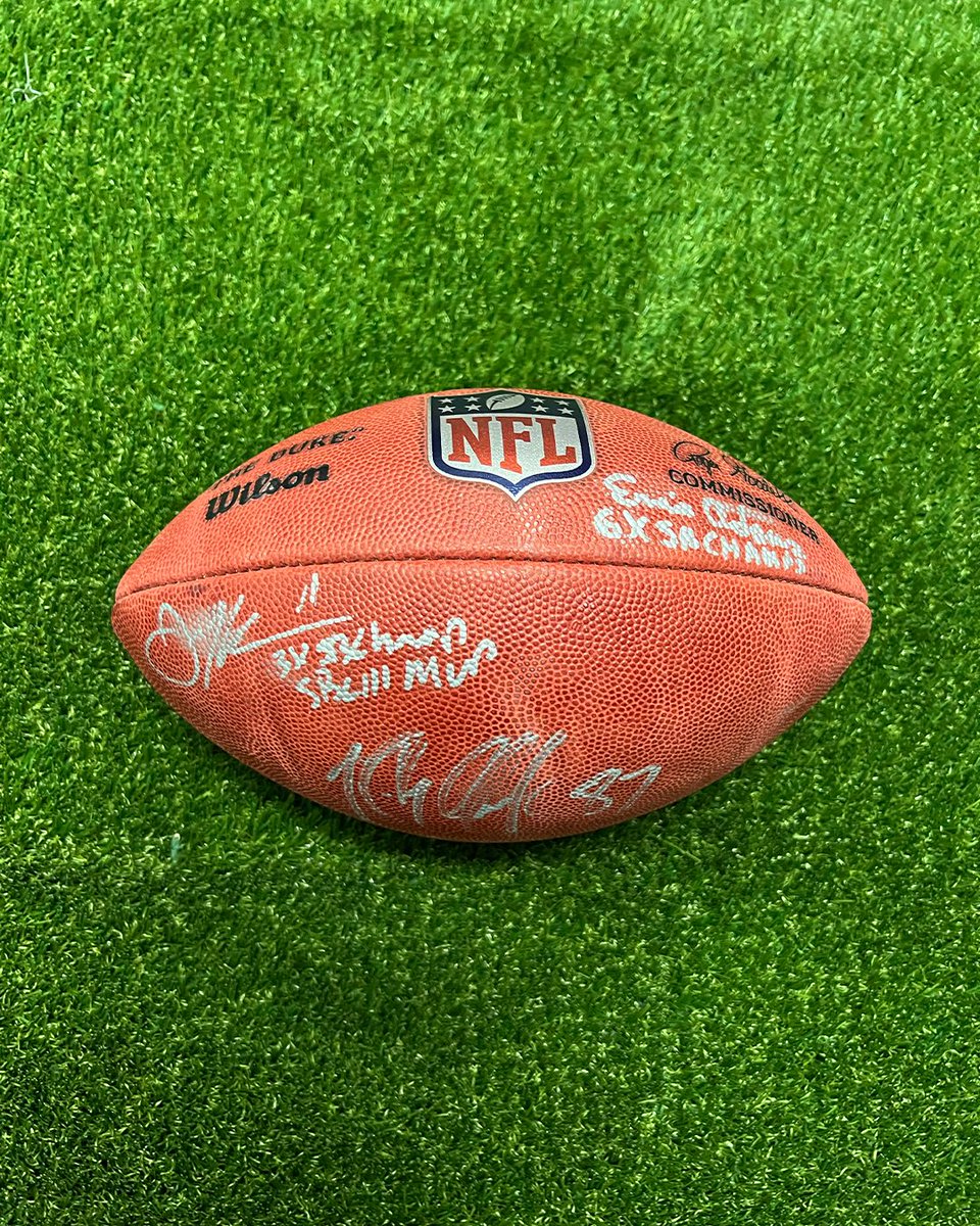 Autographed by all the ⭐️s️ RT to win a signed football from @RobGronkowski, @Edelman11, Ernie Adams and Jerod Mayo: bit.ly/4dGv4ih