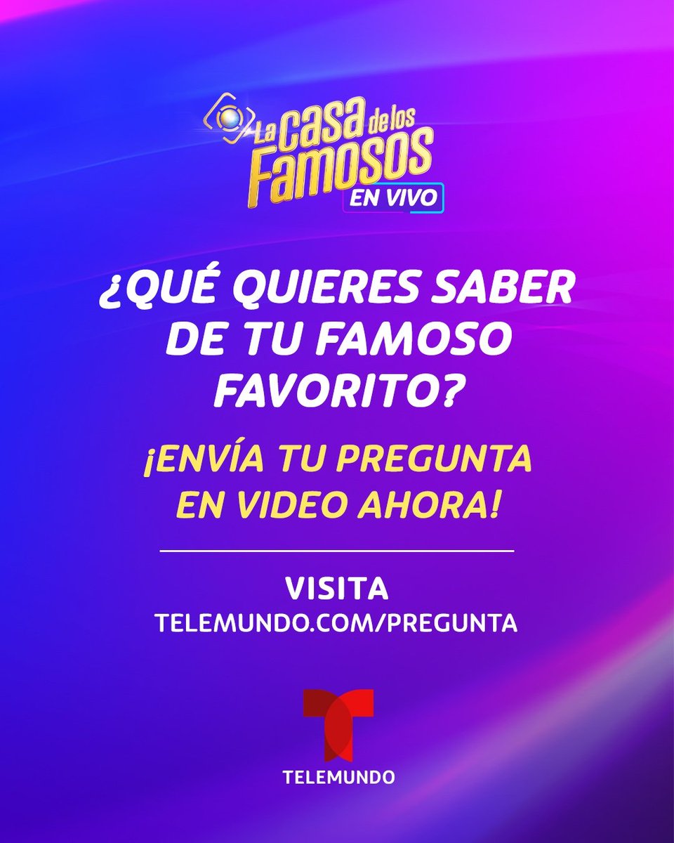 🚨¿Tienes una pregunta para alguno de los FINALISTAS de #LaCasaDeLosFamosos? Ingresa al QR CODE y sube tu video con la pregunta, también puedes hacerlo entrando a Telemundo.com/pregunta #LCDLF4