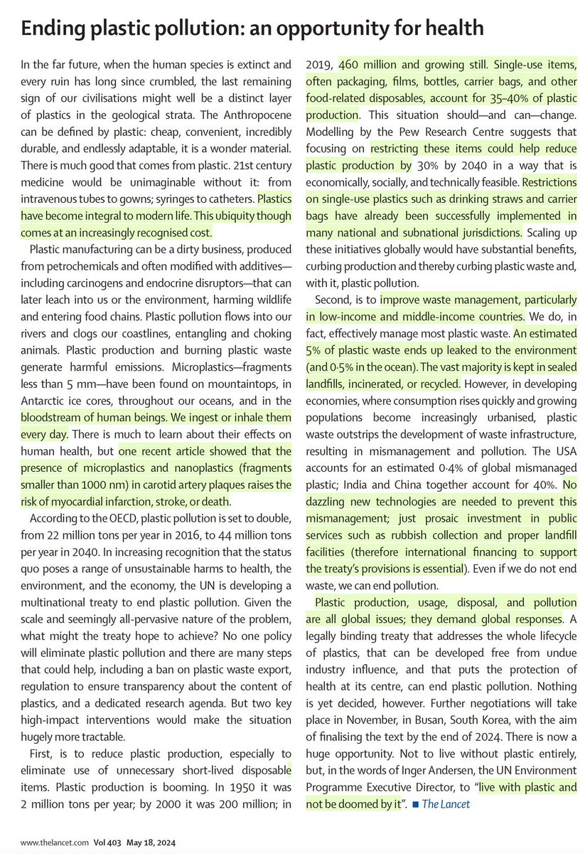 Ending plastic pollution: an opportunity for health @UNEP @moefcc @minmsme @EndPlasticWaste @CPCB_OFFICIAL @MoHFW_INDIA @ICMRDELHI