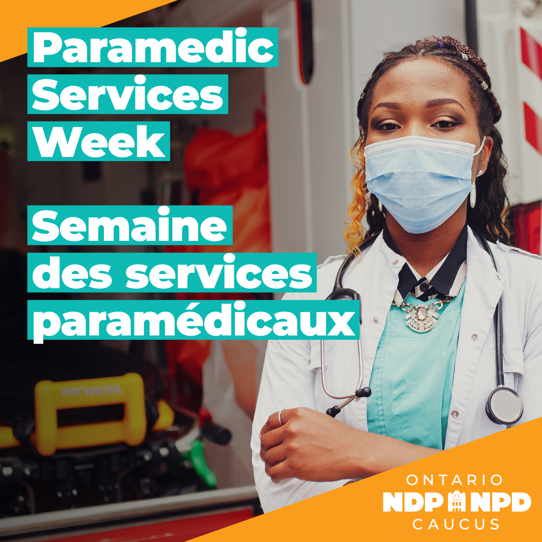 It's #ParamedicServicesWeek in Ontario! Thank you to all the paramedics on the frontlines who provide our most critical health care services to our communities.