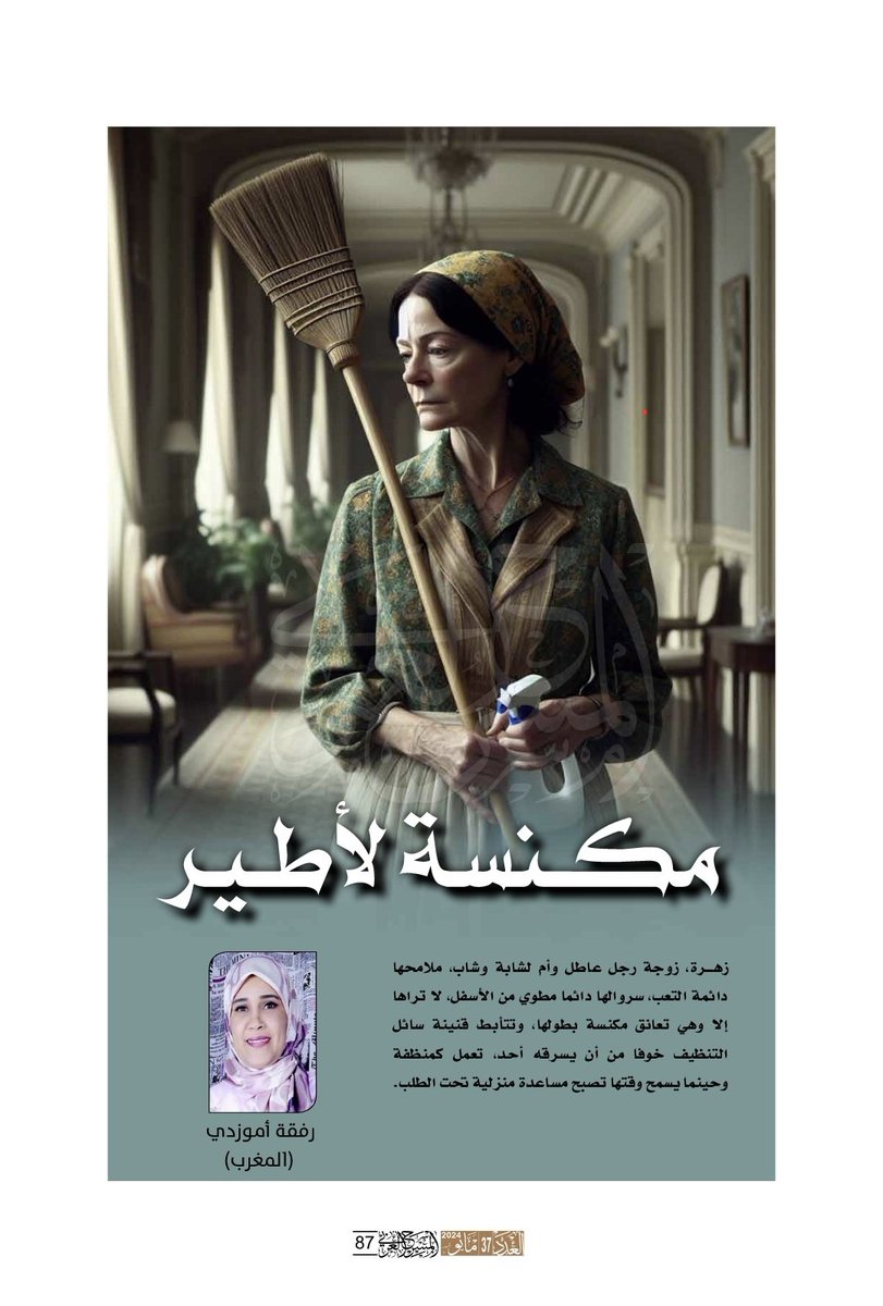 مونودراما "مكنسة لأطير"؛ تحلّق لتحطّ على صفحات مجلة "المسرح العربي" العزيزة، في عددها ٣٧/ مايو ٢٠٢٤.
كلّ الشكر للسادة المشرفين على التحرير، وجميل الثناء على الهيئة العربية للمسرح...
#الهيئة_العربية_للمسرح