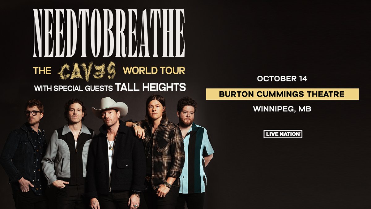 JUST ANNOUNCED: NEEDTOBREATHE bring The CAVES World Tour to the Burt October 14! Tickets go on sale Friday, May 24 at 10am!