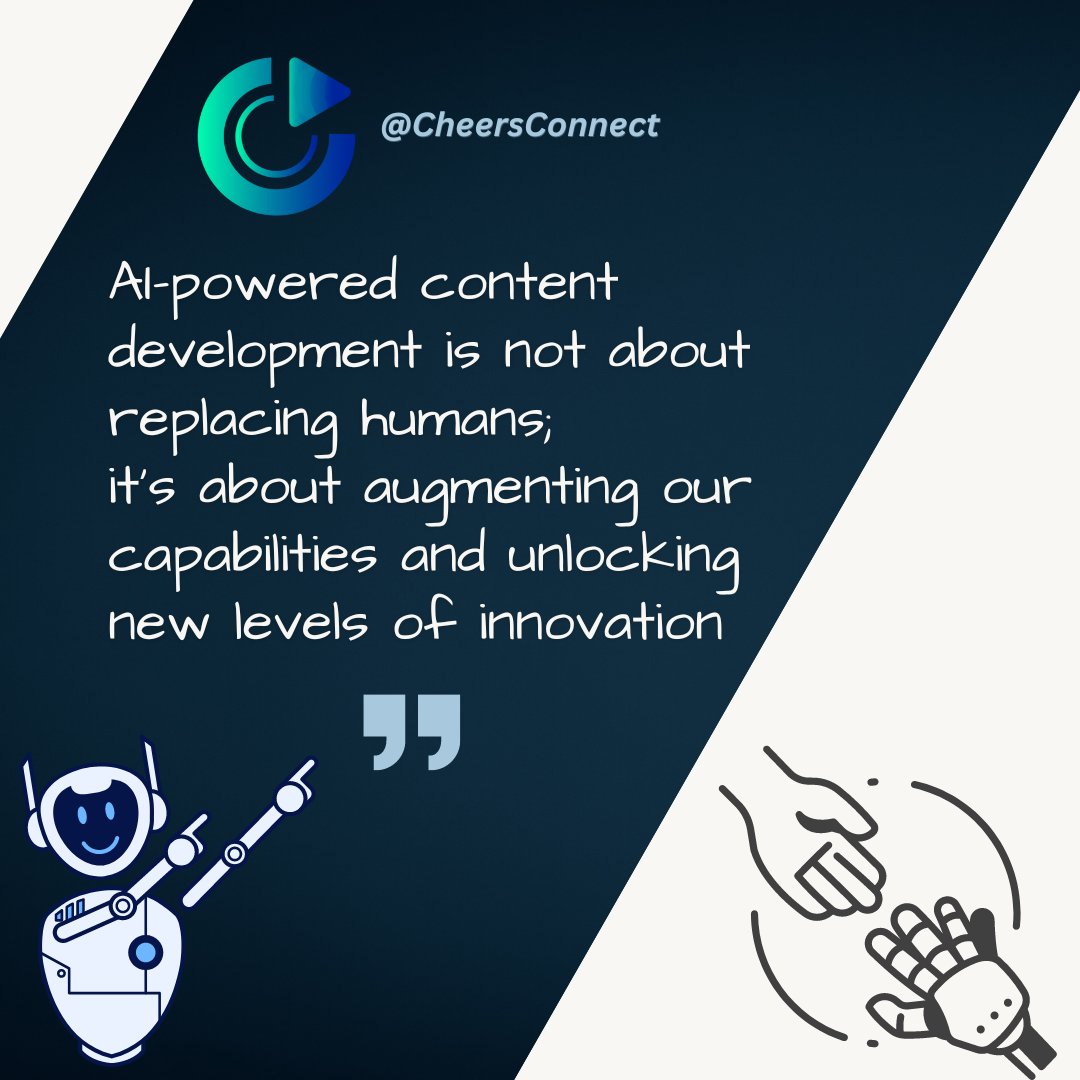 CheersConnect's tweet image. 🤖&quot;AI augments human capabilities, unlocking new levels of innovation.&quot; 💪✨

#AIPoweredContent #Cheers #CheersConnect #Usa #Canada
