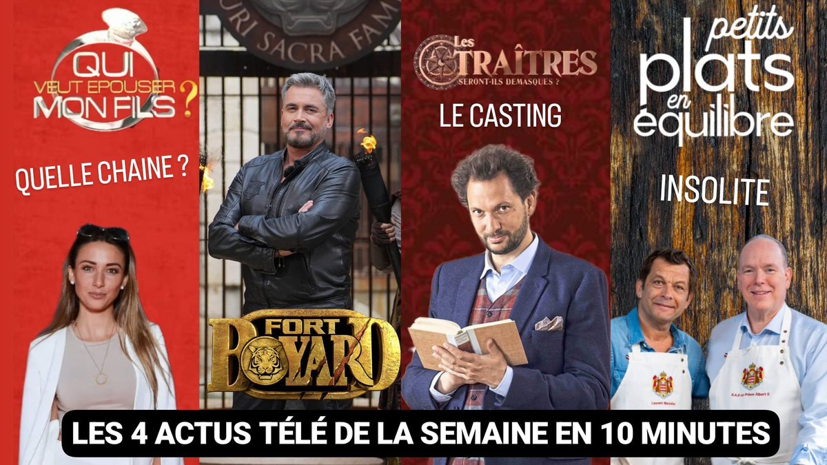 📺 NOUVEAU 10min DE TV

💍 Retour de #QuiVeutEpouserMonFils
🖐 Le debut de casting de #FortBoyard
🥘 Le #PrinceDeMonaco dans #PetitPlatEnEquilibre 
🤫 Casting de #LesTraitres 

➡️youtu.be/afLMpcEq-wQ