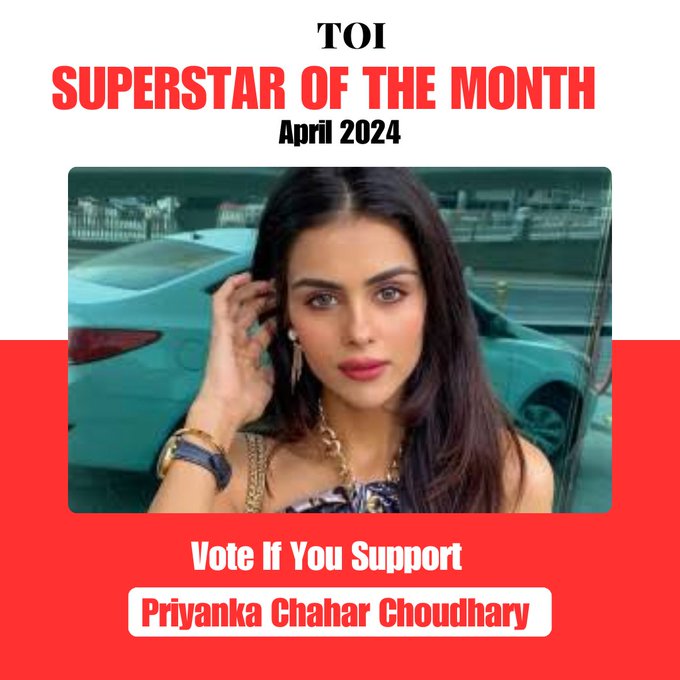 Vote if you Support - #PriyankaChaharChoudhary  

1 Like = 3 Points 
1 Retweet = 5 Points 
1 Bookmark = 2 Points
1 Reply = 10 Points 

Winner Announcement on May 30 At 6 PM