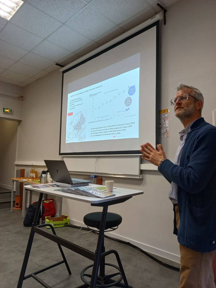 Hier avec @HdF_Mobilites, @DroitAuVelo organisait une visite des aménagements réalisés par la @MetropoleLille dans les Weppes pour montrer qu'il est possible de créer un réseau cyclable en milieu rural. Une quinzaine d'AOM présentent enchantées de la visite.