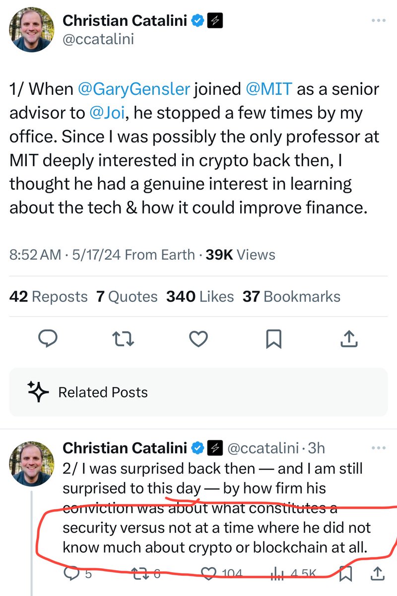 MIT professor states that Gary Gensler knew little about Crypto when joining @joi at MIT.  It’s amazing how he taught an entire course of Digital Assets despite knowing very little. I proved that he taught a FALSE history about Ethereum’s ICO when I showed it was Chinese