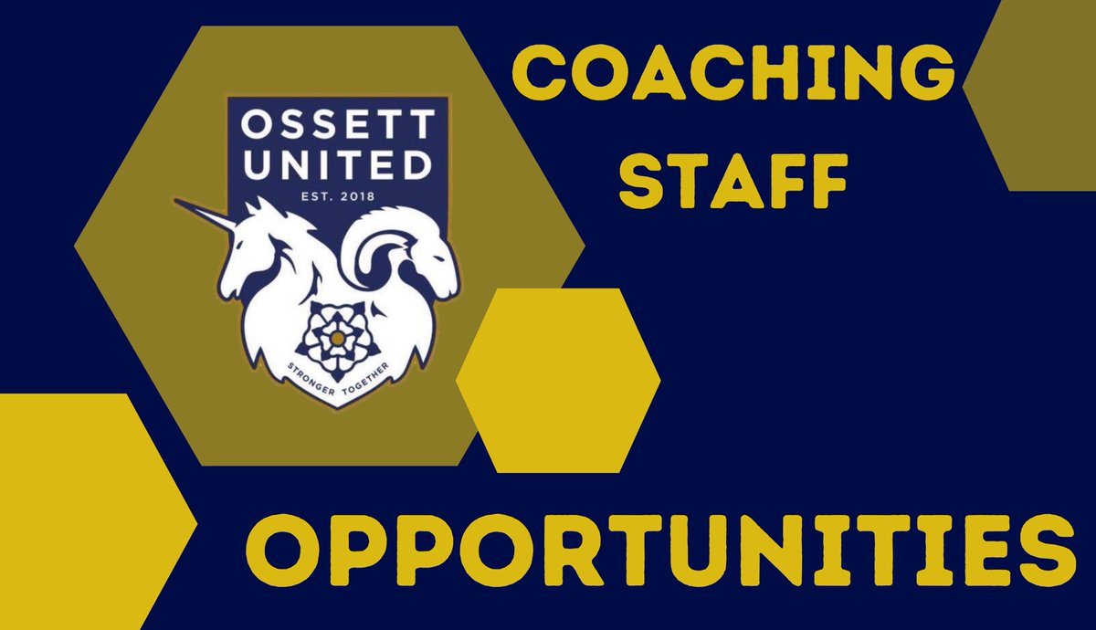 OPPORTUNITIES | We have some unique opportunities to work alongside our Head Coach Tony Walmsley for the forthcoming season. Tony has many accomplishments in football and especially the women’s game. 1/3