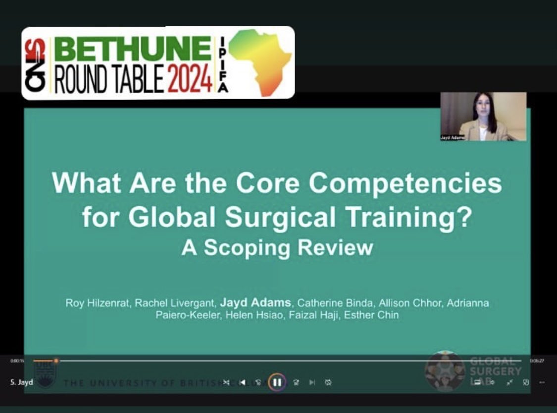 🎙️ Happening now @Bethune2024 in Addis Ababa 🇪🇹 So proud of our team and this work on #globalsurgery education 🙌 Sad I can’t be there in person! @GlobalSurgLab @jaydadams_ @CatherineBinda @RLivergant @faizal_haji @roy_hilzenrat @UBC_Global_Surg #BRT2024 @McMasterGHO @MGlobas