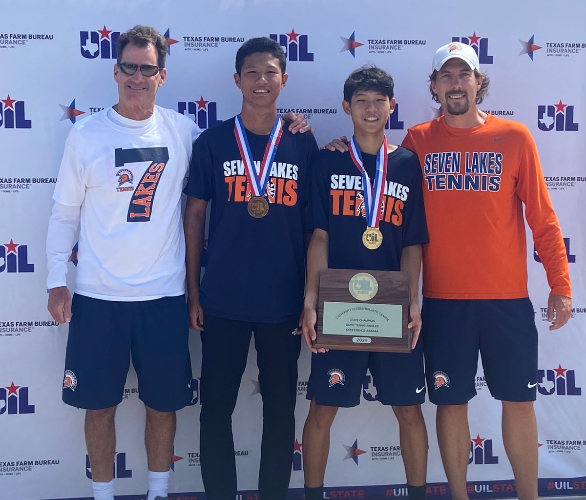 Seven Lakes Tennis (@sltenniscoach) on Twitter photo Allan Xu is your 6A Singles State Champion.
Aidan Xu as a Freshman is a Bronze Medal Semi-Finalist. Congrats to these tenacious Spartans. Allan Xu is your 6A Singles State Champion.
Aidan Xu as a Freshman is a Bronze Medal Semi-Finalist. Congrats to these tenacious Spartans.