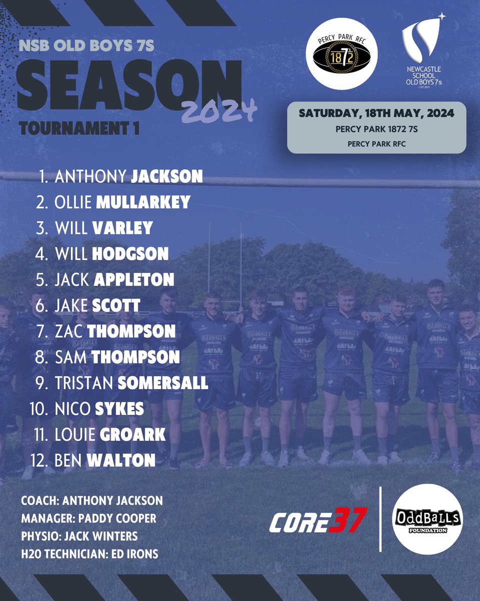 The OB's squad start the 7's season at the @PercyParkRFC 1872 7's competition. First match vs Northumbria Uni @ midday. Come and show your support for the lads 🔵⚪️ @NextGenXV @NSB_Boys