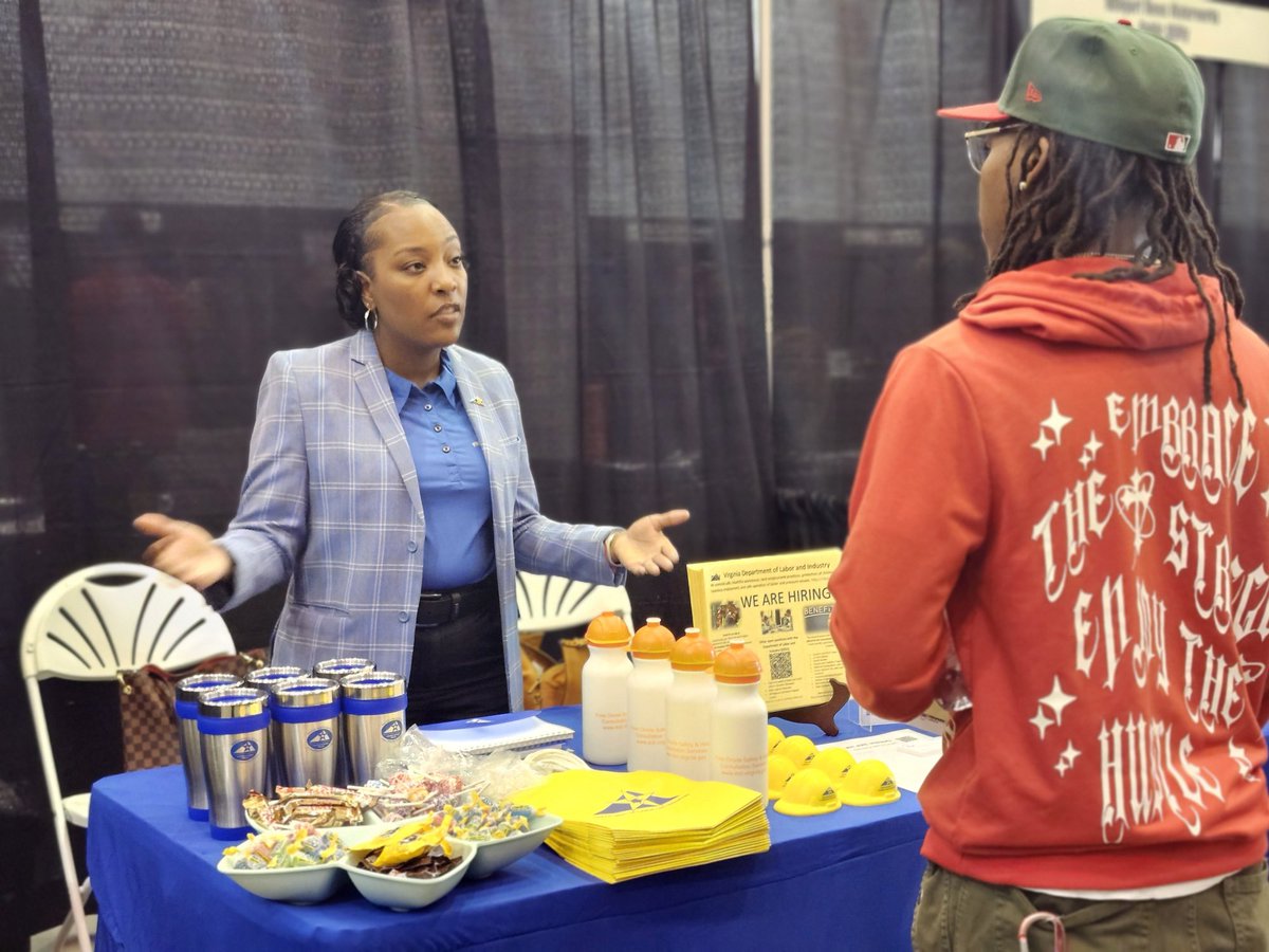 DOLI staff recently attended the Spring Job Fair, presented by Hampton Roads Workforce Council, and met from job seekers from around the Hampton Roads community. #WorkSafeStaySafe Learn more about careers with DOLI: doli.virginia.gov/employment/
