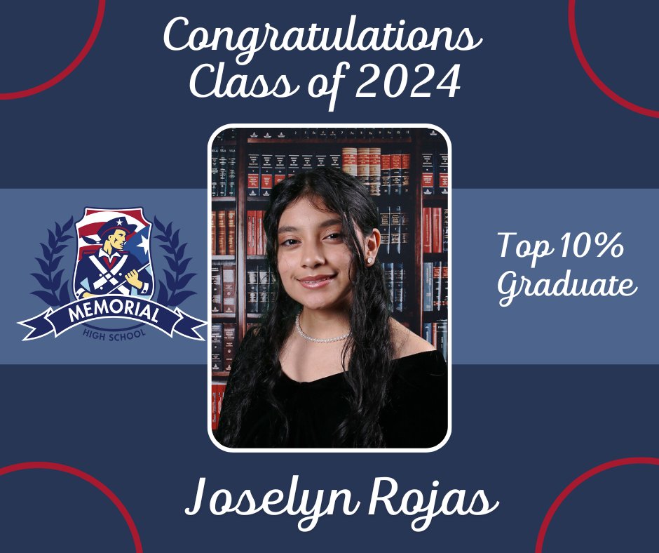 Congratulations to the Memorial High School Class of 2024! Join EISD as we countdown to graduation and recognize the honors graduates in the top 10% of their class. Graduation information can be found here: eisd.net/graduation