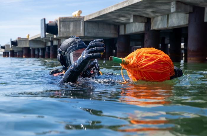 Divers from the 23 Parachute Engineer Regiment, Royal Engineers, #British #Army, inspect the port at Paldiski, Estonia, during exercise Swift Response 24 … dvidshub.net/r/b9jwg8 #military