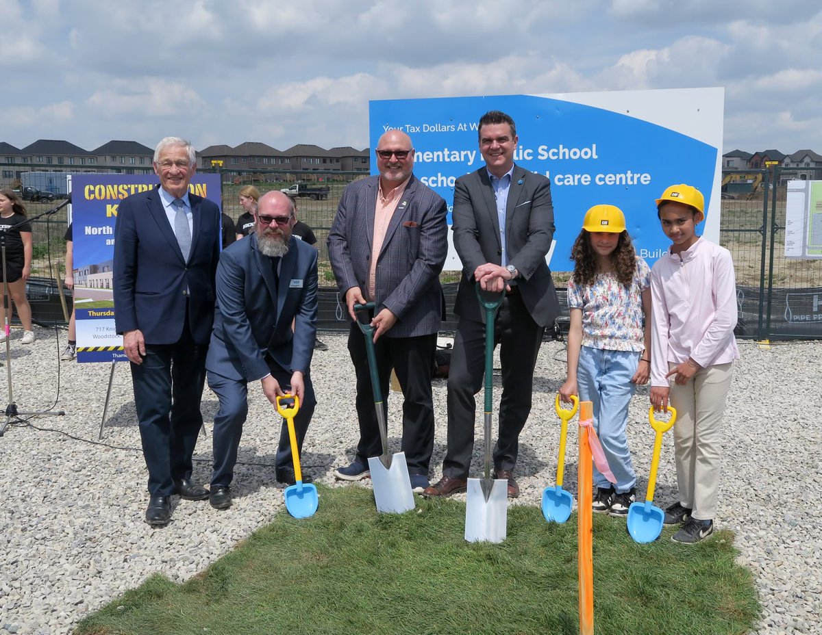 Yesterday marked another exciting step forward to welcoming Oxford County students & families to the new Woodstock school & child care centre. Thank you #TVDSB Trustees for their strong advocacy & staff for their dedication to addressing rising enrolment throughout the district.