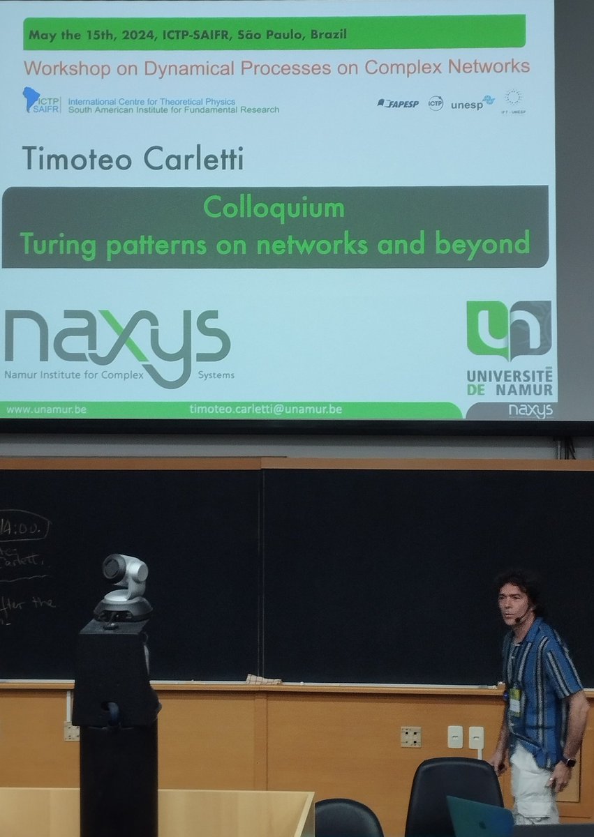 Kiarosz (@kiarosz) on Twitter photo Workshop on Dynamical Processes on Complex Networks
youtu.be/hNA7S4Isw3g
Speaker: Timóteo Carletti
15/05/2024
<a href="/105groupscience/">105 Group Science</a>
<a href="/ictpsaifr/">ICTP-SAIFR</a> Workshop on Dynamical Processes on Complex Networks
youtu.be/hNA7S4Isw3g
Speaker: Timóteo Carletti
15/05/2024
<a href="/105groupscience/">105 Group Science</a>
<a href="/ictpsaifr/">ICTP-SAIFR</a>