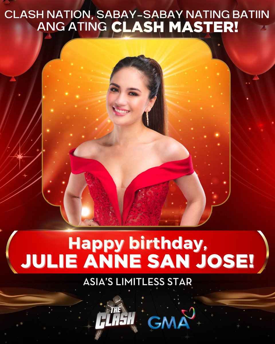 Wishing you a day filled with happiness and a year filled with blessings ahead! 🎉 Happy Birthday to our Clash Master and Asia's Limitless Star, Julie Anne San Jose! 🥳 Catch her on #TheClash2024 soon!