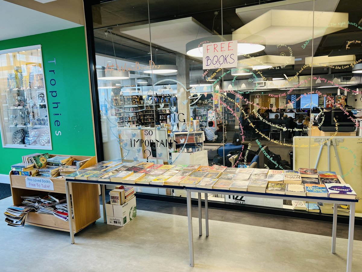 Weeding #books is one my favourite things to do - we decided today to put them outside of the #library for anyone to take. The crowd was enormous.