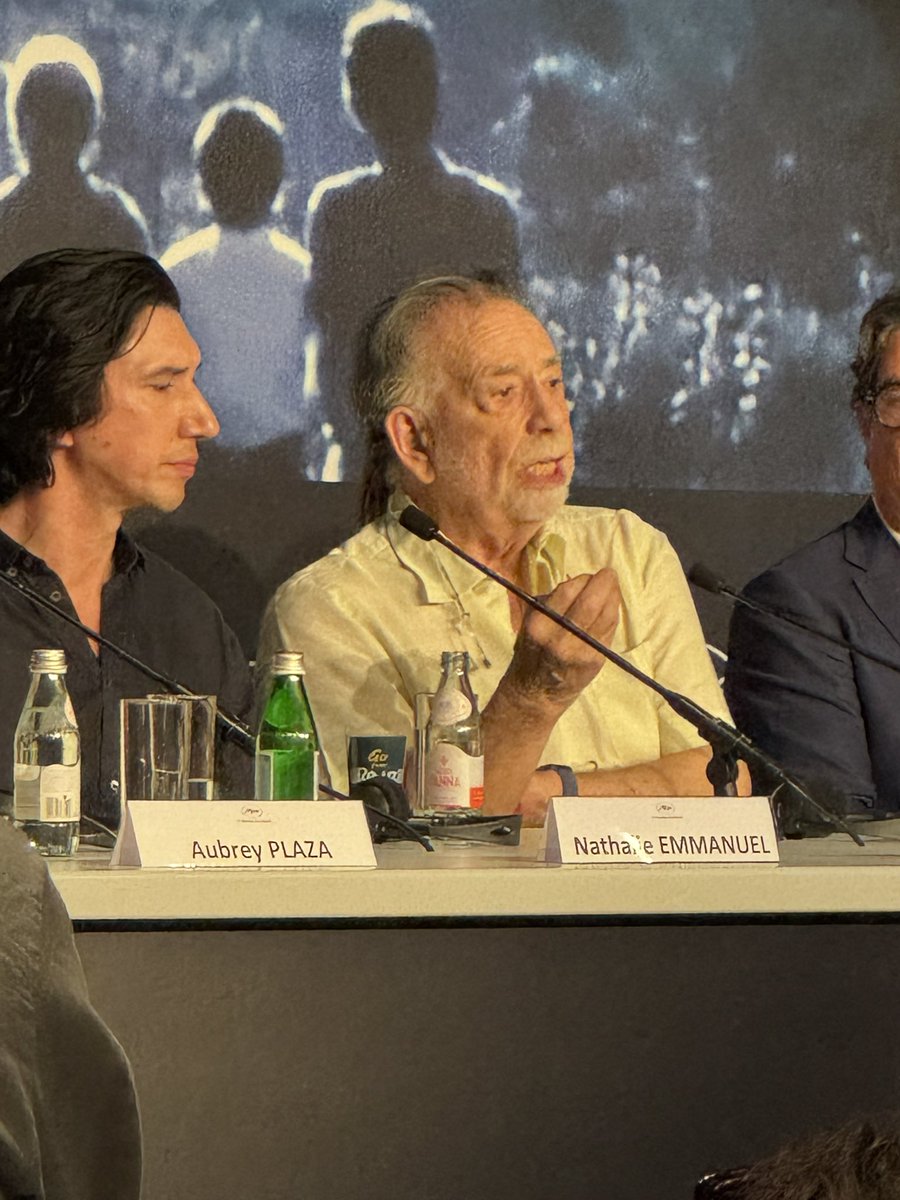 1/2 This was my favorite Coppola quote from the press conference: “There’s so many people when they die, they say, I wish I had done this, I wish I done that. When I die, I’m going to say, I got to do this….