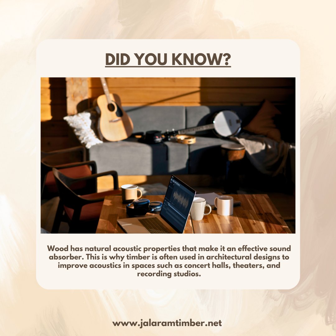 Optimize acoustics with the natural resonance of timber 📷 

📷: jalaramtimber.net 

#jalaramtimber #didyouknow #didyouknowfacts #didyouknowthat #didyouknowgram #acoustics #factsdaily #funfacts #timber #quality #qualityproducts #bestquality #flooring #flooringideas