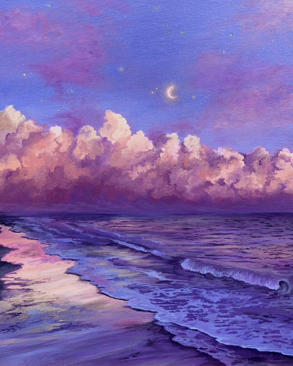 ‘amethyst evening’ 🌜☁️ i hope this piece brings you a moment of calmness.