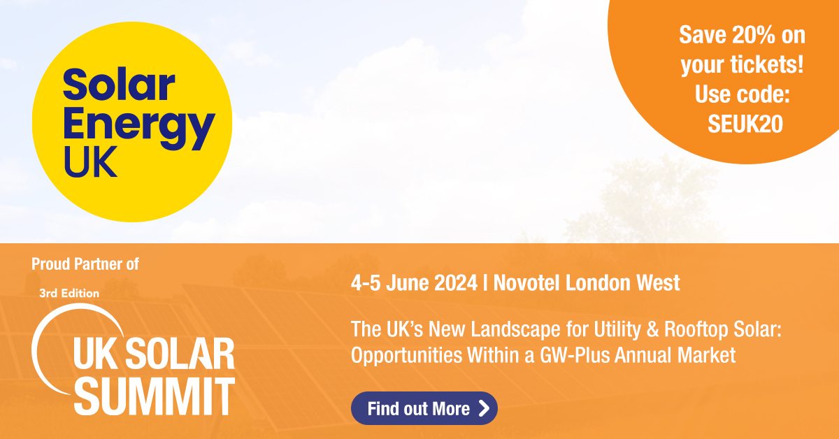 Dive into Solar's Future at UK Solar Summit 2024 on 4-5 June!

🔍 Gain insights
💡 Discover opportunities
🤝 Connect with leaders

Shape the future of solar in the UK – Register now for 20% off: ow.ly/yKw250RJE5z

#SolarEnergy #UKSolarSummit